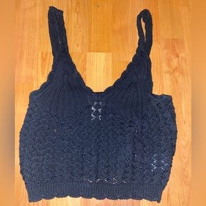 super cute black nitted H&M top Cropped